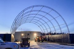 steel trusses fabric building northern Manitoba