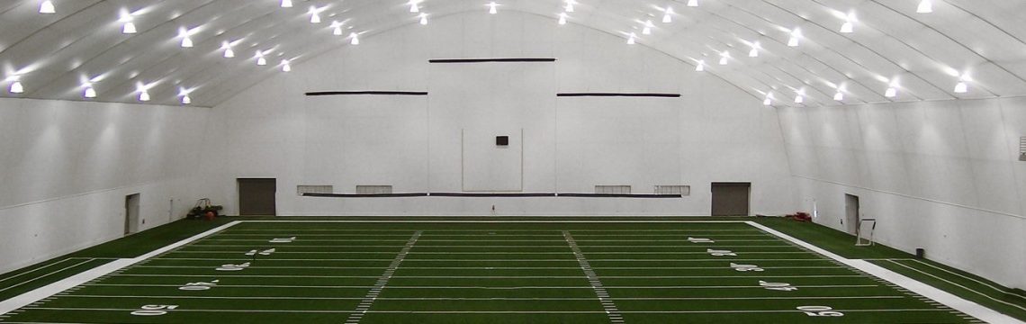 Football field inside cobra fabric structure