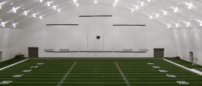 Football field inside cobra fabric structure