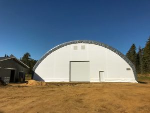 Final look of a fabric structure equine arena in Thunder Bay Ontario