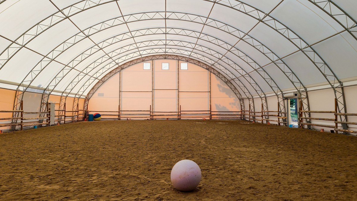 equine riding arena fabric building